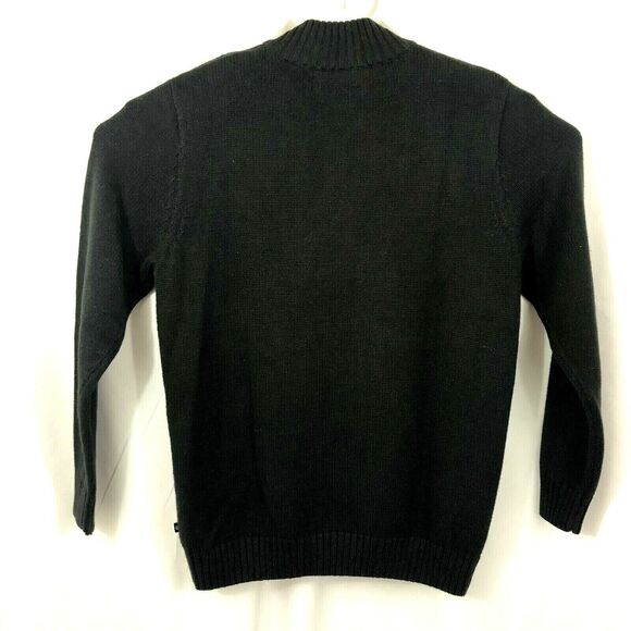 Chaps Mens Sweater Size Small Fair Isle 1/4 Zip Pullover Dark Gray Ski Holiday - Picture 7 of 10